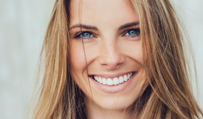 Woman with white teeth